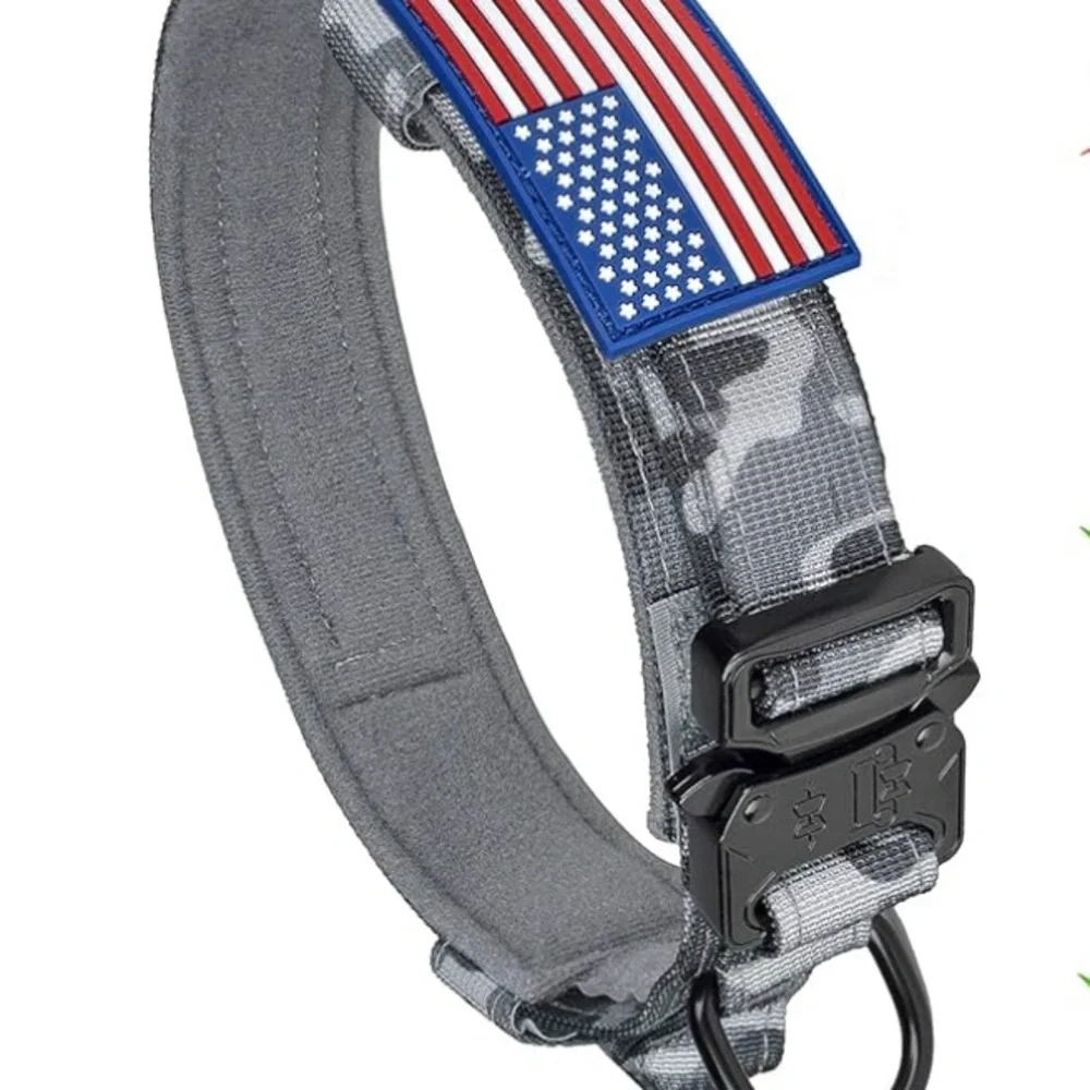 Medium Adjustable Military Training Nylon Dog Collar with Control Handle